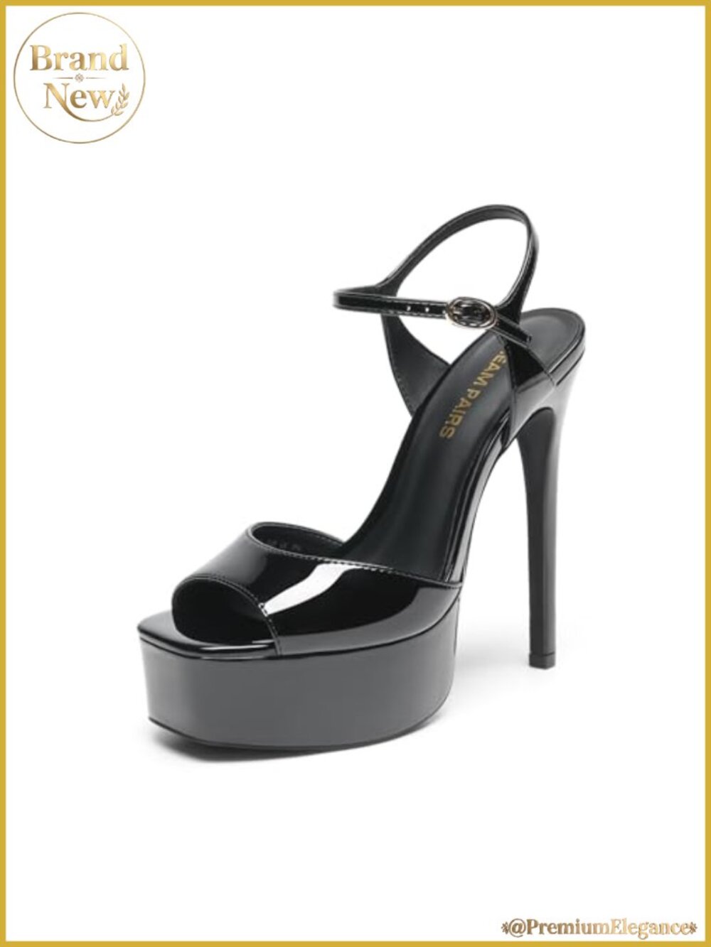 Women's Platform Heeled Sandals Square Toe Stiletto High Heels